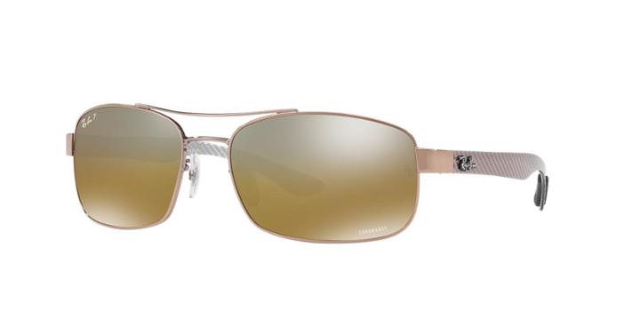 Ray-ban Rb8318ch Brown Rectangle Sunglasses