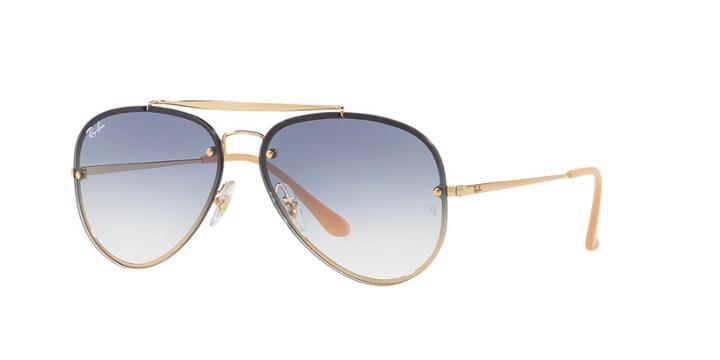Ray-ban 61 Gold Aviator Sunglasses - Rb3584n