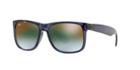 Ray-ban 54 Justin Blue Rectangle Sunglasses - Rb4165