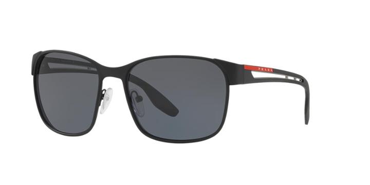 Prada Linea Rossa Ps 52ts 59 Black Matte Rectangle Sunglasses