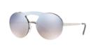 Prada Pr 65ts 36 Silver Round Sunglasses