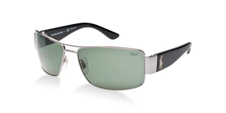 Polo Ralph Lauren Gunmetal Rectangle Sunglasses - Ph3041