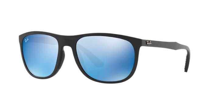 Ray-ban 58 Black Matte Square Sunglasses - Rb4291