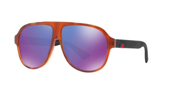 Gucci Gg0009s 59 Tortoise Aviator Sunglasses