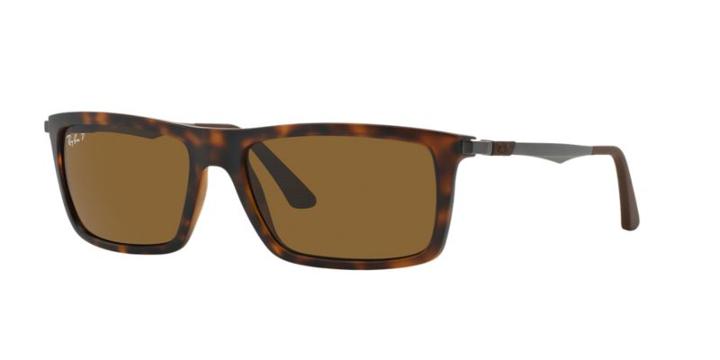 Ray-ban Rb4214 59 Tortoise Matte Rectangle Sunglasses