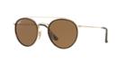 Ray-ban Flat Lens Gold Round Sunglasses - Rb3647n
