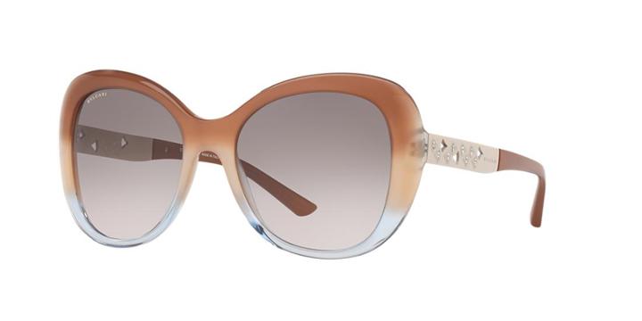 Bvlgari 55 Brown Square Sunglasses - Bv8199b