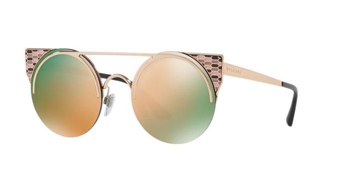 Bvlgari 54 Rose Gold Round Sunglasses - Bv6088