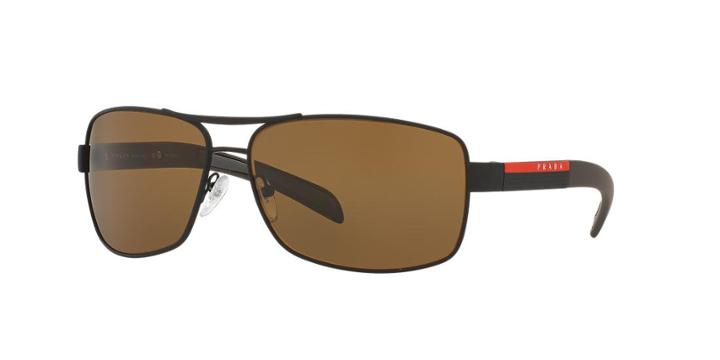 Prada Linea Rossa Brown Rectangle Sunglasses - Ps 54is