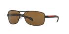 Prada Linea Rossa Brown Rectangle Sunglasses - Ps 54is