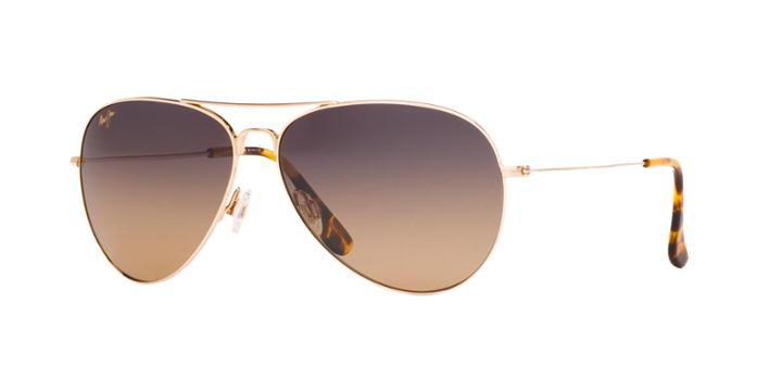 Maui Jim Mavericks Gold Aviator Sunglasses, Polarized