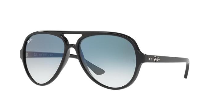 Ray-ban 59 Cats 5000 Black Aviator Sunglasses - Rb4125