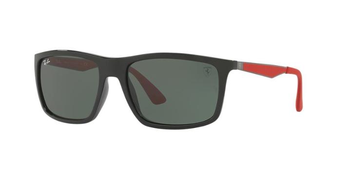 Ray-ban Rb4228m Scuderia Ferrari Black Rectangle Sunglasses