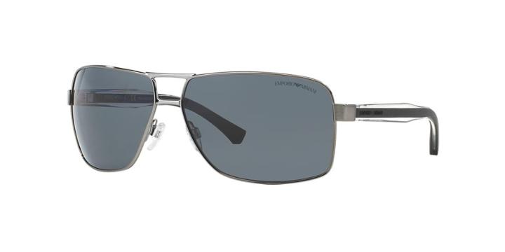 Emporio Armani Gunmetal Rectangle Sunglasses - Ea2001