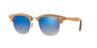 Ray-ban Rb3016m 51 Clubmaster Wood Gold Square Sunglasses