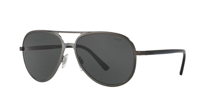 Polo Ralph Lauren Gunmetal Matte Aviator Sunglasses - Ph3102