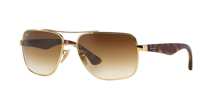Ray-ban Gold Square Sunglasses - Rb3483