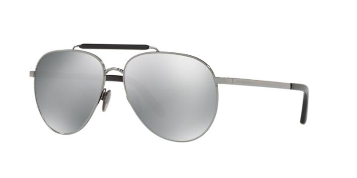 Burberry 59 Gunmetal Pilot Sunglasses - Be3097