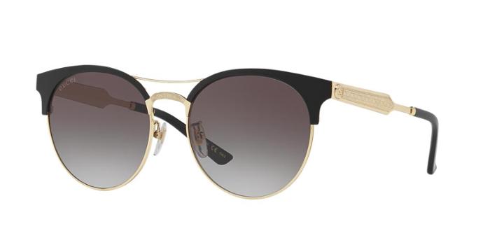 Gucci Gg0075s 56 Black Round Sunglasses