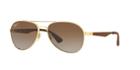 Ray-ban 61 Gold Aviator Sunglasses - Rb3549