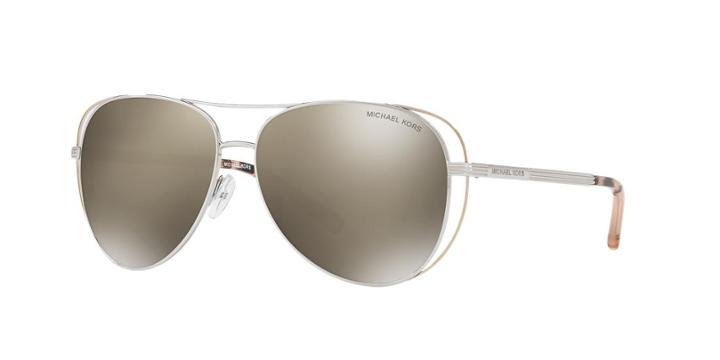 Michael Kors 58 Lai Silver Aviator Sunglasses - Mk1024