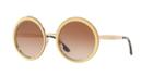 Dolce &amp; Gabbana 54 Gold Round Sunglasses - Dg2179