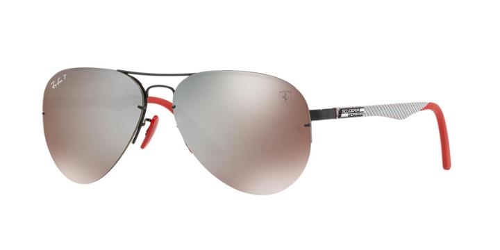 Ray-ban Rb3460m Scuderia Ferrari Black Aviator Sunglasses | LookMazing