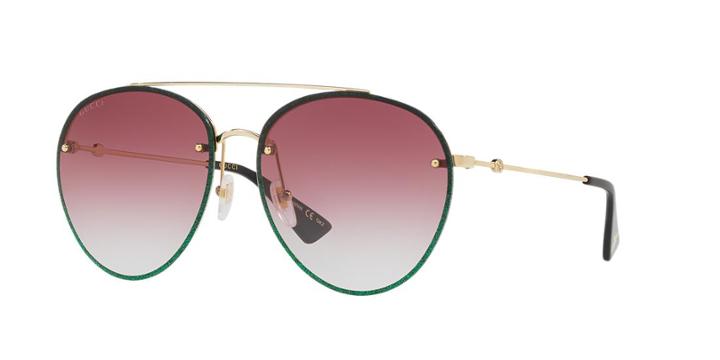 Gucci Gg0351s 62 Gold Pilot Sunglasses