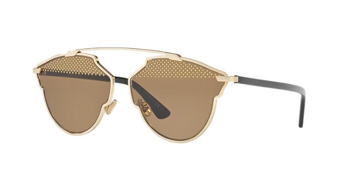 Dior Sorealstud 59 Gold Round Sunglasses