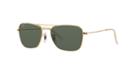 Ray-ban 55 Caravan Gold Rectangle Sunglasses - Rb3136