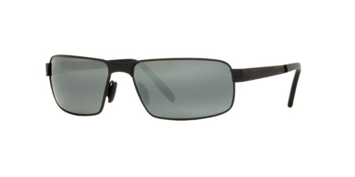 Maui Jim Castaway Black Matte Rectangle Sunglasses, Polarized