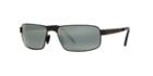 Maui Jim Castaway Black Matte Rectangle Sunglasses, Polarized