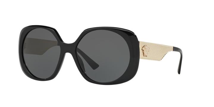 Versace 57 Black Round Sunglasses - Ve4331