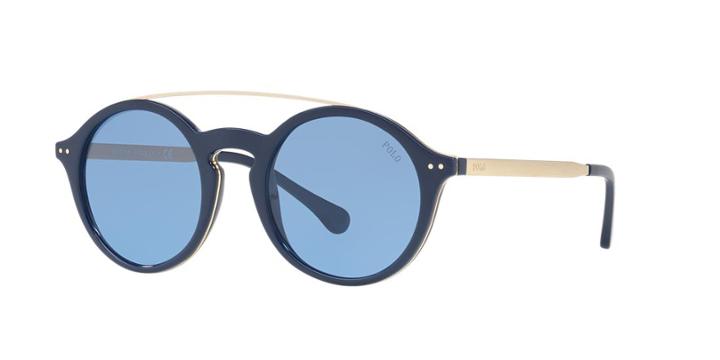 Polo Ralph Lauren 49 Blue Round Sunglasses - Ph4122