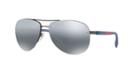 Prada Linea Rossa Ps 56ms 65 Gunmetal Matte Aviator Sunglasses