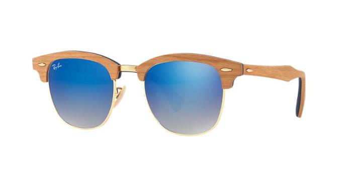 Ray-ban Rb3016m 51 Clubmaster Gold Square Sunglasses