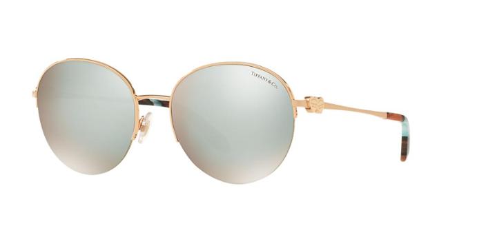 Tiffany &amp; Co. 56 Rose Gold Round Sunglasses - Tf3053