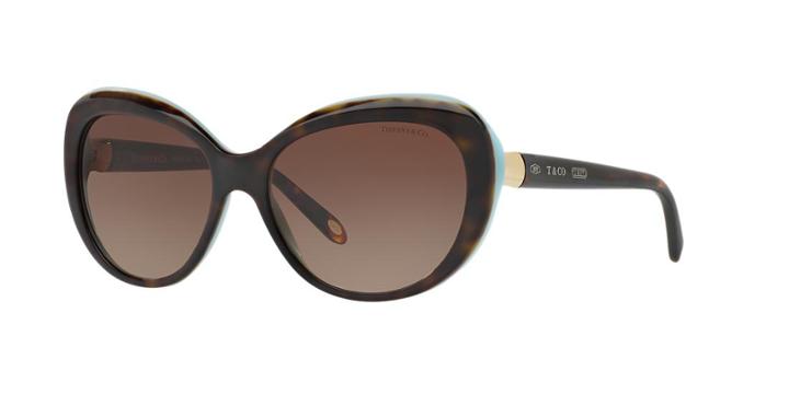 Tiffany &amp; Co. 56 Tortoise Square Sunglasses - Tf4122