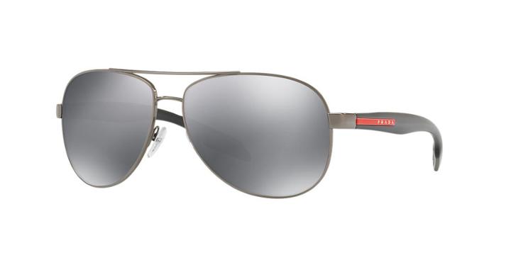 Prada Linea Rossa Ps 53ps Gunmetal Aviator Sunglasses