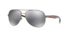 Prada Linea Rossa Ps 53ps Gunmetal Aviator Sunglasses