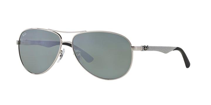 Ray-ban Carbon Fibre Silver Aviator Sunglasses - Rb8313