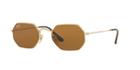 Ray-ban 53 Gold Square Sunglasses - Rb3556n