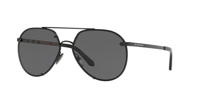 Burberry 61 Black Pilot Sunglasses - Be3099