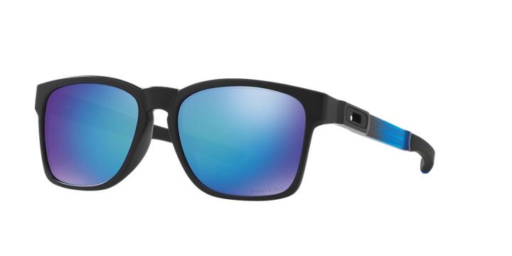 Oakley 55 Catalyst Prizm Sapphire Black Matte Rectangle Sunglasses - Oo9272