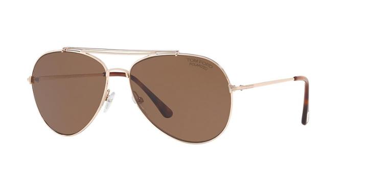 Tom Ford 60 Rose Gold Aviator Sunglasses - Ft0497