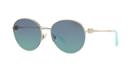 Tiffany &amp; Co. 56 Gold Round Sunglasses - Tf3053