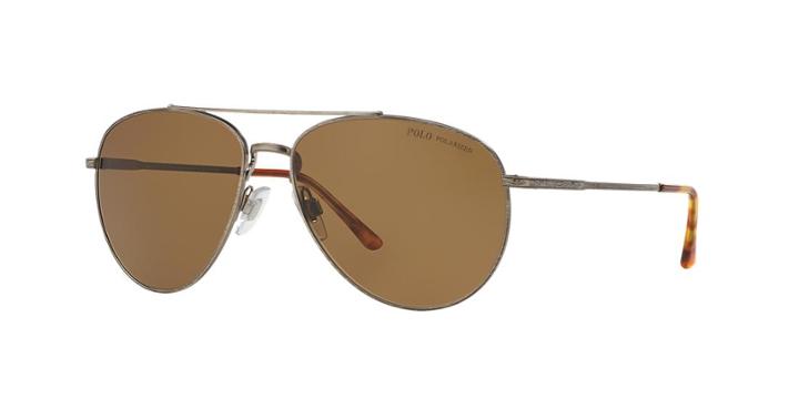Polo Ralph Lauren Silver Aviator Sunglasses - Ph3094