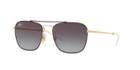 Ray-ban 55 Gold Square Sunglasses - Rb3588