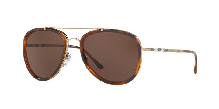 Burberry 58 Gold Aviator Sunglasses - Be3090q