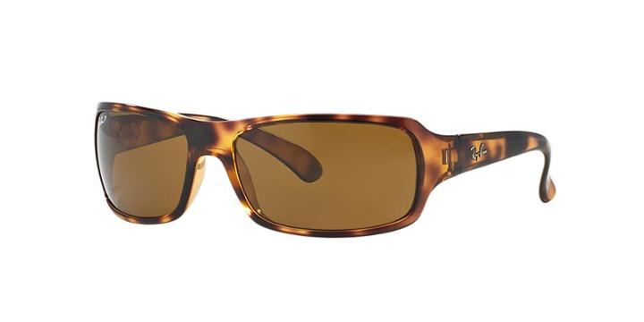 Ray-ban Tortoise Rectangle Sunglasses, Polarized - Rb4075